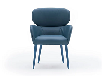 Кресло с обивкой из кожи и подлокотниками MONTBEL Sofia 5631  фабрика MONTBEL из Италии