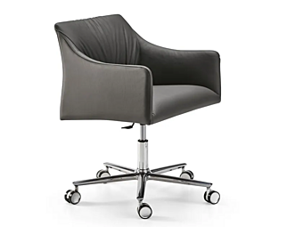 Кресло из кожи с 5-лучевой основой и колесами Eforma Isidora 5 Ways фабрика Eforma из Италии