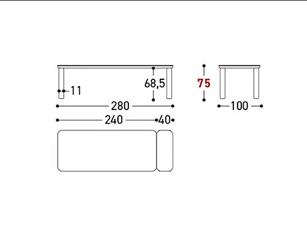 Расширяющийся садовый стол из алюминия с керамической или HPL столешницей VARASCHIN Customade 25325 фабрика VARASCHIN из Италии. Фото №10