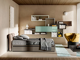 Односпальная кровать для детей с мягкой спинкой LAGO Young Lagolinea 1271 фабрика LAGO из Италии