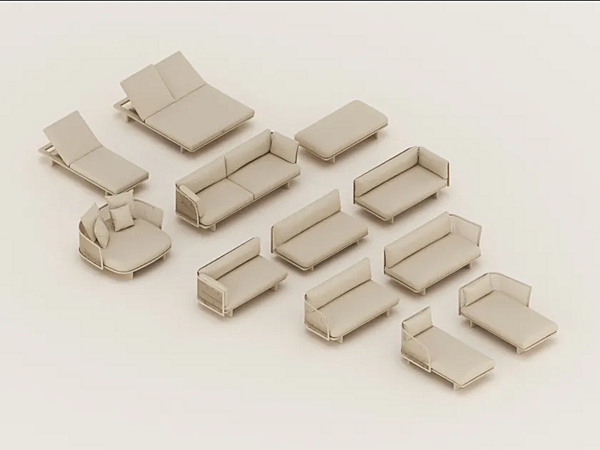Диван из ткани с сетчатой спинкой KETTAL MESH KS1700100 фабрика KETTAL из Италии. Фото №6