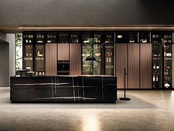 Кухня с островом без ручек из материала ASTER CUCINE Contempora 1