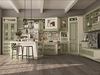 Кухня из популярового дерева с ручками LUBE CUCINE Beatrice 1 фабрика LUBE CUCINE из Италии