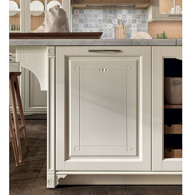 Кухня с островом из материала ASTER CUCINE  Portrait BIANCO фабрика Aster Cucine из Италии. Фото №3