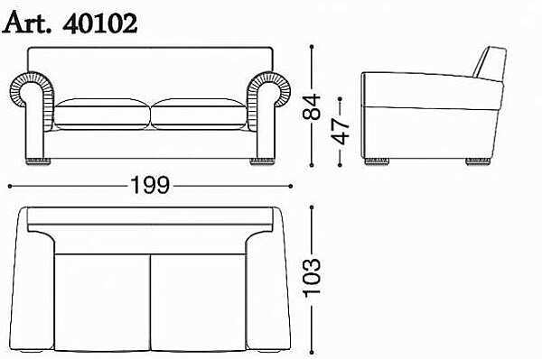 Диван OPERA CONTEMPORARY Ruggero 40102 фабрика OPERA CONTEMPORARY из Италии. Фото №5
