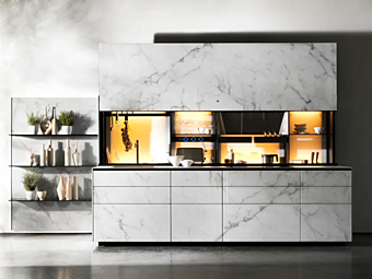 Стеклянная встроенная кухня VALCUCINE Vitrum 2 фабрика VALCUCINE из Италии