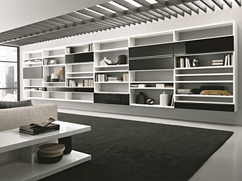 Плавающая книжная полка из дерева MISURAEMME Crossing фабрика MisuraEmme из Италии