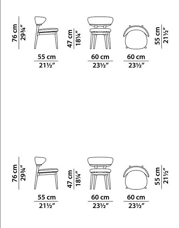 Стул с мягкой спинкой из кожи BAXTER Clotilde фабрика BAXTER из Италии. Фото №10