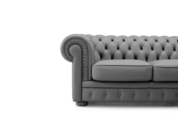 Диван с обитой спинкой из кожи MitoHome Chester фабрика MitoHome из Италии. Фото №5