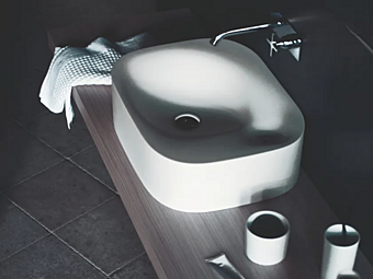 Раковина на столешницу прямоугольная из материала Cristalplant коллекции Nivis AGAPE фабрика Agape из Италии