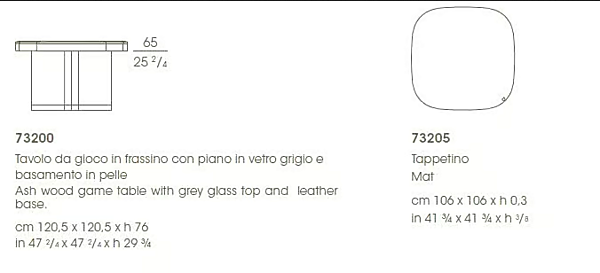 Квадратный игровой стол из кожи GIORGETTI FLAMINGO 73200 фабрика GIORGETTI из Италии. Фото №6