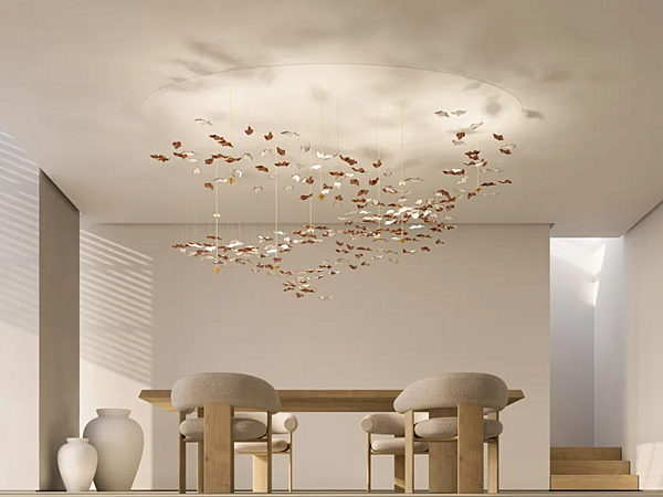 Подвесная лампа из фарфора с LED подсветкой листья ручная работа HABERDASHERY Leaf фабрика HABERDASHERY из Италии. Фото №1