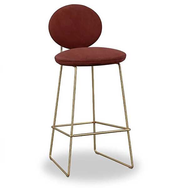 Барный стул с обитой спинкой из кожи BAXTER Gemma фабрика BAXTER из Италии. Фото №1