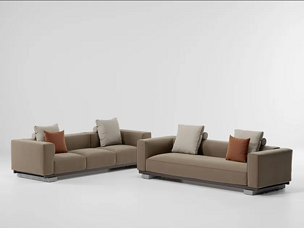 Диван на три места с обитой спинкой из ткани KETTAL MOLO KS4200700- фабрика KETTAL из Италии. Фото №1