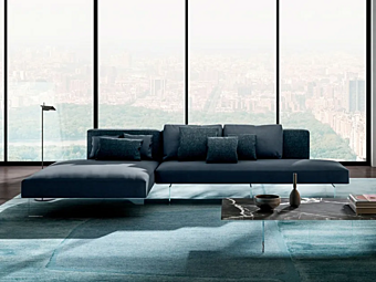 Модульный диван с мягкой спинкой и шезлонгом LAGO AIR 0819