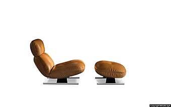 Кресло с пуфом MINOTTI Libra фабрика Minotti из Италии