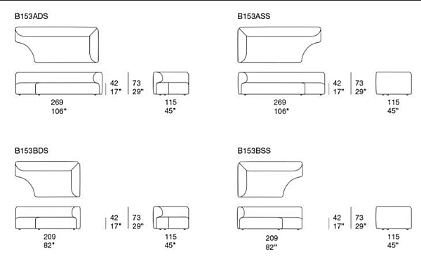 Модульный диван со съемным чехлом из ткани PAOLA LENTI WALT B153ADS/B153ASS/B153N фабрика PAOLA LENTI из Италии. Фото №7