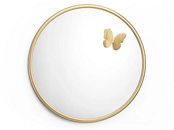 Круглое зеркало в раме из латуни с дизайном "Бабочка" GHIDINI1961 BUTTERFLY