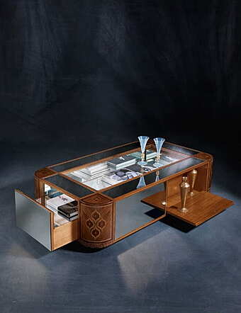 Низкий прямоугольный деревянный кофейный стол CARPANELLI Arts TL43 фабрика CARPANELLI из Италии