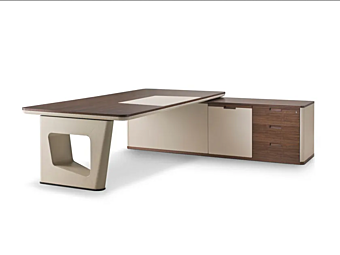 Угловой письменный стол из дерева и кожи с ящиками i 4 Mariani Avatar