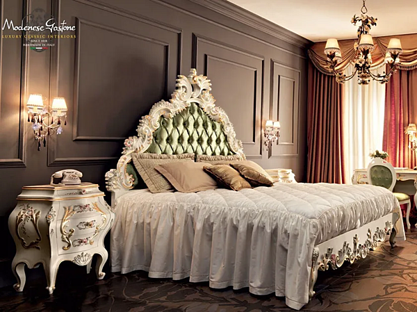 Двуспальная кровать с обитой спинкой MODENESE GASTONE 11207 фабрика MODENESE GASTONE из Италии. Фото №3