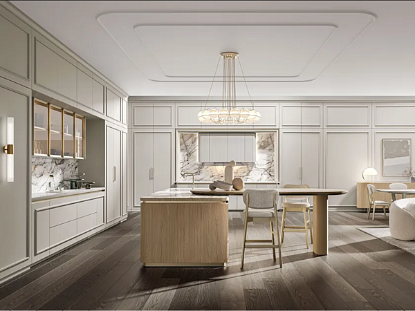 Кухня из дерева с островом.0 Old Line Radha 2 фабрика Oldline из Италии. Фото №1