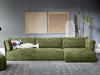 Модульный диван с мягкой спинкой из ткани NOVAMOBILI SMUK SOFA