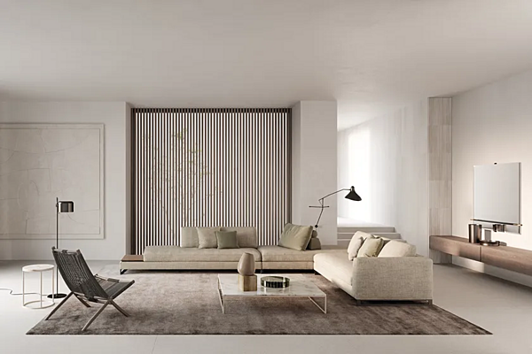 Диван с обитой спинкой на пять мест из ткани с съемным чехлом Frigerio  Davis Top Flat 12129 фабрика Frigerio из Италии. Фото №12