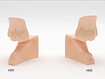 Кресло из полиэтилена HIM HER персиковый ворс ограниченная серия Casamania & Horm фабрика Casamania & HORM из Италии