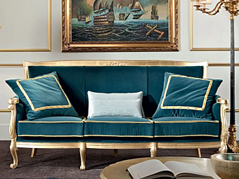 Диван с обитой спинкой на три места из ткани MODENESE GASTONE 13425 фабрика MODENESE GASTONE из Италии