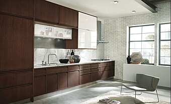 Линейная кухня с интегрированными ручками из материала Aster Cucine  Timeline