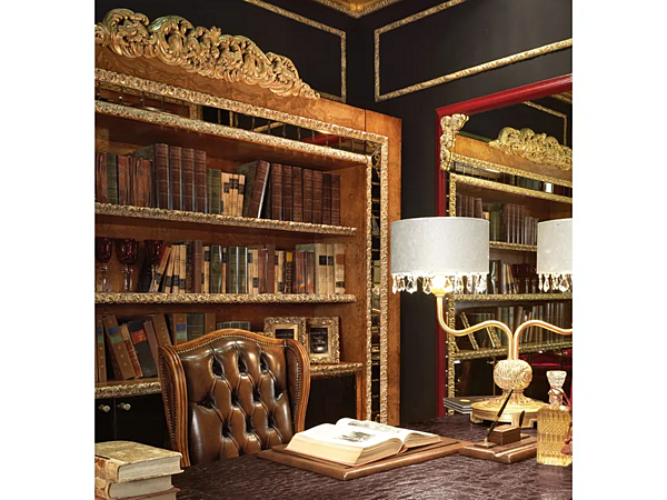 Книжный шкаф из дерева с резьбой A.R.ARREDAMENTI SRL Royal 707 фабрика A.R.ARREDAMENTI SRL из Италии. Фото №2