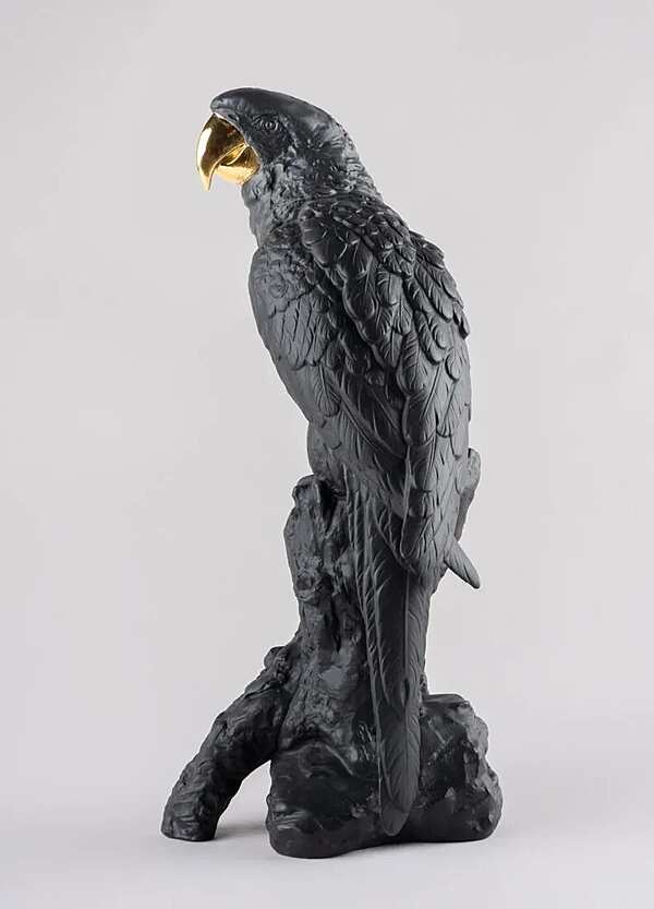 Скульптура LLADRO Macaw Bird Sculpture. Black-Gold. Limited Edition фабрика LLADRO из Италии. Фото №5
