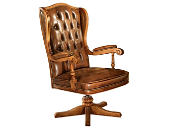 Кресло с подлокотниками из кожи с мягкой спинкой A.R.ARREDAMENTI SRL Grand Royal 419 фабрика A.R.ARREDAMENTI SRL из Италии