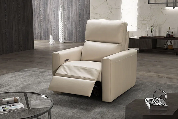Кресло-реклайнер из кожи с подголовником MitoHome Vera фабрика MitoHome из Италии. Фото №2
