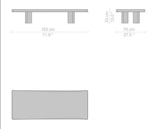 Кофейный стол из массива дерева PLANA CASSINA фабрика CASSINA из Италии. Фото №2