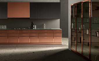 Деревянная встроенная кухня с ручками ASTER CUCINE Factory Linear