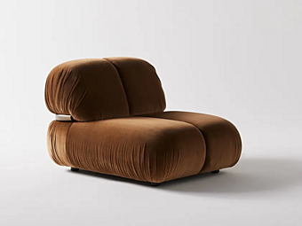 Кресло с обивкой из замши Nube Italia Bold N242001