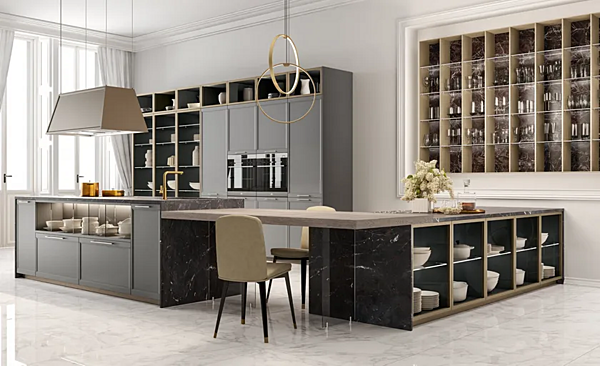 Кухня с ручками из материала LUBE CUCINE Flavour 1 фабрика LUBE CUCINE из Италии. Фото №3