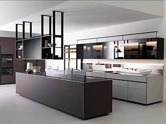 Кухня с островом без ручек из ламината шоколад VALCUCINE Riciclantica Outline Кухня с островом без ручек из ламината шоколад VALCUCINE Riciclantica Outline фабрика VALCUCINE из Италии