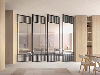 Поворотная дверь из стекла и алюминия BARAUSSE Syncro фабрика BARAUSSE из Италии