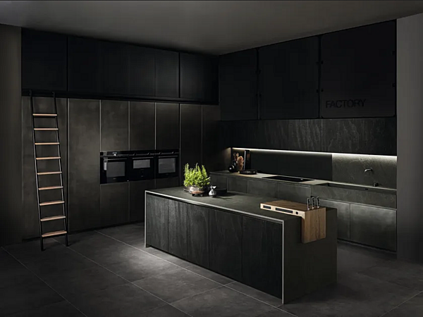 Кухня с островом без ручек из материала ASTER CUCINE Factory REWRITING фабрика Aster Cucine из Италии. Фото №1