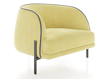 Кресло с обивкой из ткани и подлокотниками Liu Jo Living Collection Caillou CL1PNO фабрика Liu Jo Living Collection из Италии