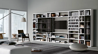 Секционная стенка для хранения из дерева MISURAEMME Crossing фабрика MisuraEmme из Италии