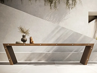 Прямоугольный стол из массива дерева для сада MODULNOVA XY