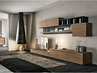Секционный стенд для хранения из древесного материала LUBE CUCINE Luna Living фабрика LUBE CUCINE из Италии