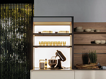 Открытый кухонный модуль из дерева Euromobil Ambrogio фабрика Euromobil из Италии