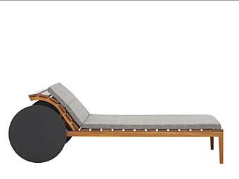 Шезлонг с колесиками из дерева и обитой спинкой POTOCCO Suno 895/D-RECL фабрика POTOCCO из Италии