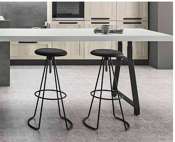 Табурет из массива дерева и металла ARREX B3610 фабрика ARREX из Италии. Фото №1