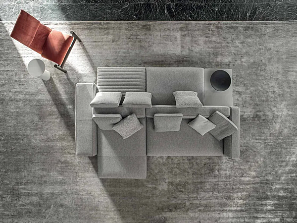 Диван с обитой спинкой из ткани Eddie Double Frigerio фабрика Frigerio из Италии. Фото №9